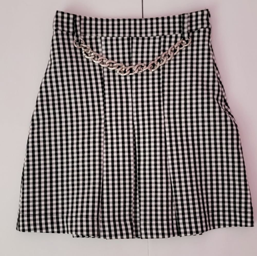 Gingham  Pleated Skort/  S.